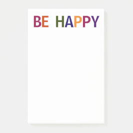 Bloco De Notas Seja feliz multicolorido 4 x 6