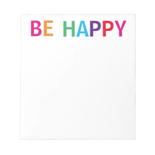 Bloco De Notas Seja Feliz Multicolorido 5,5 x 6