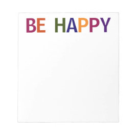 Bloco De Notas Seja feliz multicolorido 5,5 x 6
