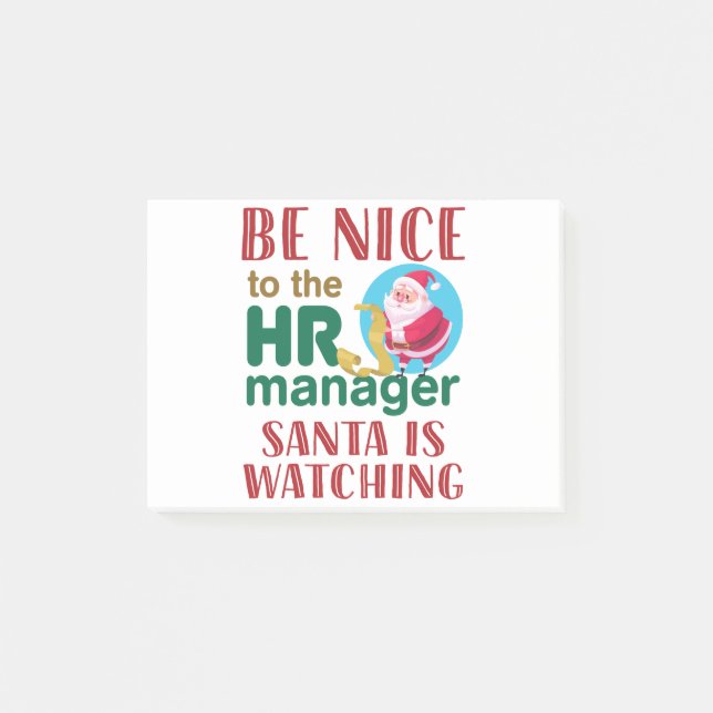 Bloco De Notas Seja gentil com os Papais noeis do Gerente de RH q (Frente)