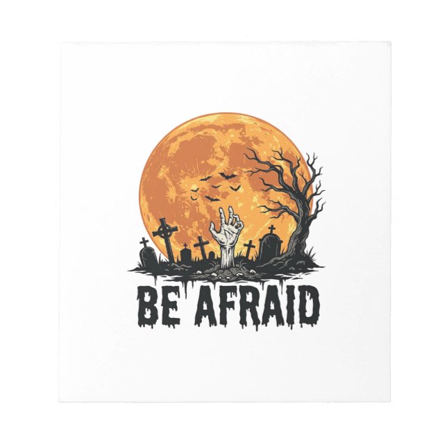 Bloco De Notas Seja Medo Projeto Vetorial de Cemitério de Hallowe (Frente)