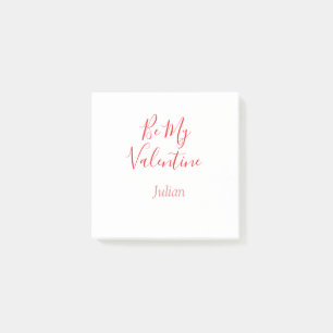 Bloco De Notas Seja meu valentine nome vermelho elegante casal