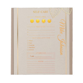 Bloco De Notas Self Care classic Planner gold luxury watercolo