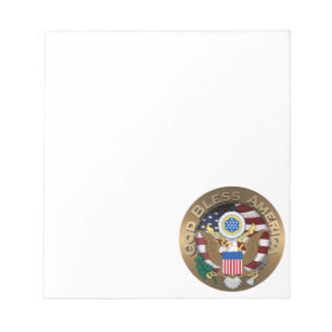 Bloco De Notas Selo dos Estados Unidos da América - América Deus