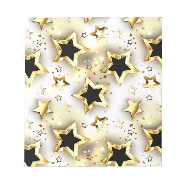 Bloco De Notas Sem costura leve com estrelas douradas (Frente)