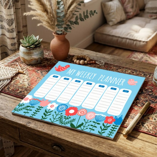 Bloco de Notas Semanal Floral (Criador carregado)