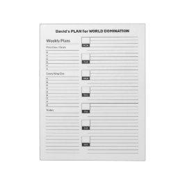 Bloco de notas semanal simples e funcional na segu