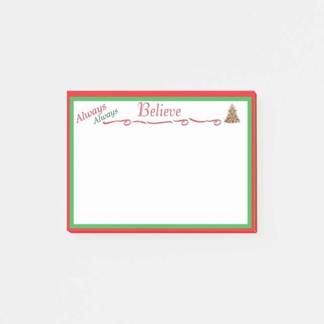 Bloco De Notas Sempre Sempre Acredite Personalizado Natal 3m (Frente)