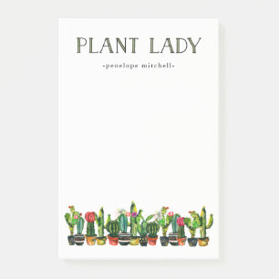 Bloco De Notas Senhora na moda e engraçada da planta com cacto