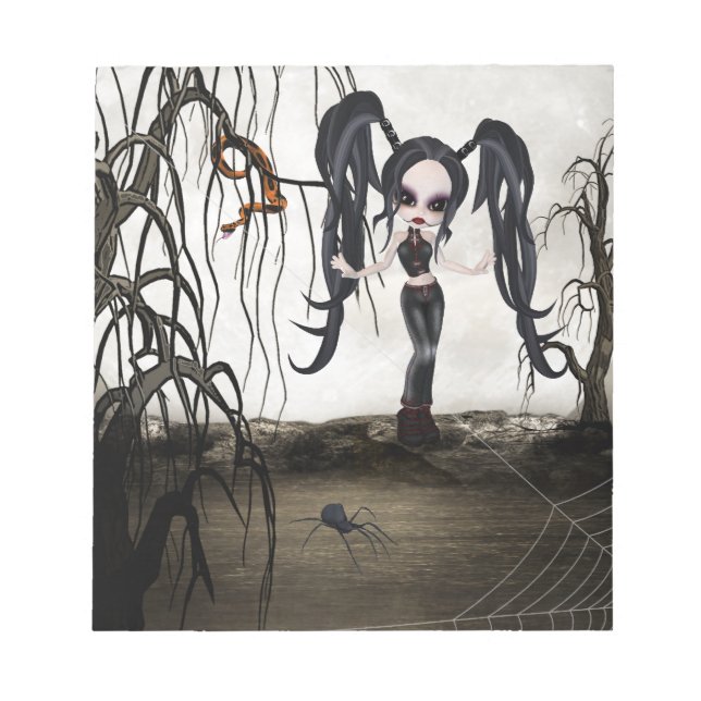 Bloco De Notas Sepia Gótico Girl (Frente)