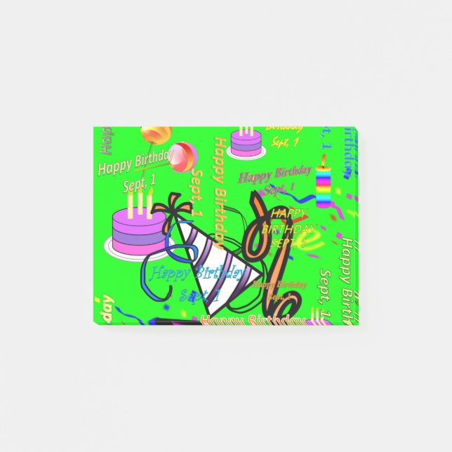 Bloco De Notas sept, 1 aniversário de criança (Frente)