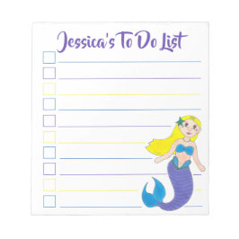 Bloco De Notas Sereia Azul Do Oceano Roxo Personalizada Para Faze