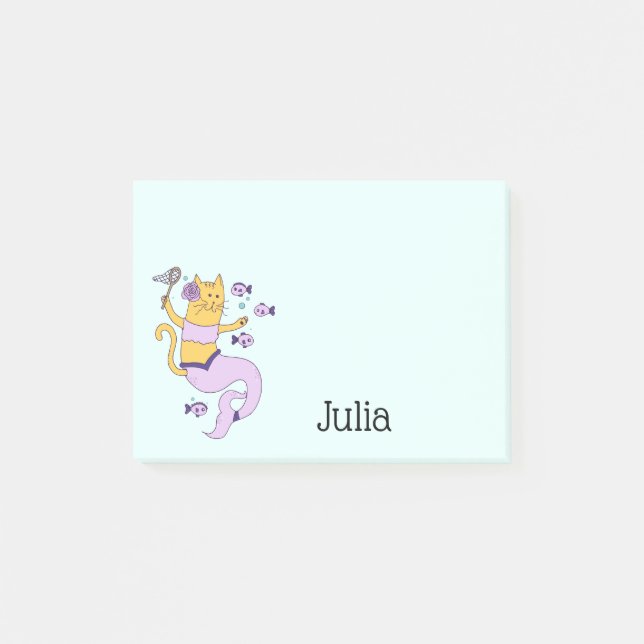 Bloco De Notas Sereia Cat Personalizada (Frente)
