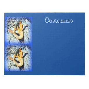 Bloco De Notas sereia de cabelo preto em azul