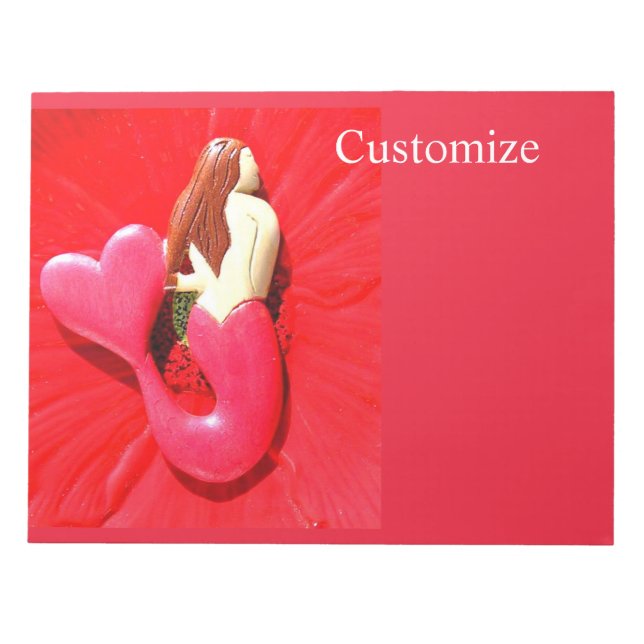 Bloco De Notas sereia de cauda vermelha (Frente)