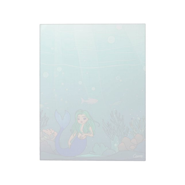 Bloco De Notas Sereia - Notepad de 11" x 8,5" (Invertido)