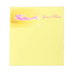 Bloco De Notas sereia rosa submarina nadando
