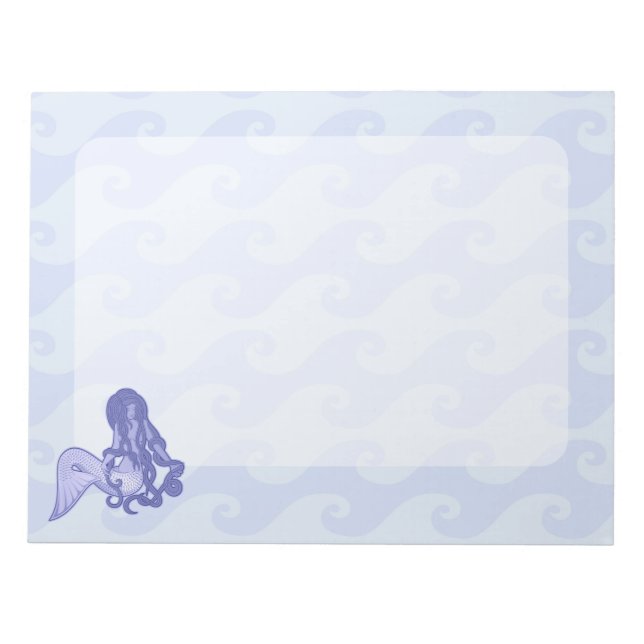 Bloco De Notas Sereia Sentada Azul (Frente)