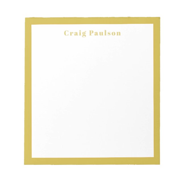 Bloco De Notas Serif Font Simple Professional Plain Gold White (Frente)