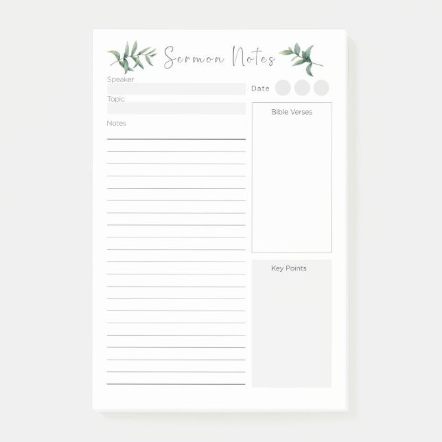 Bloco De Notas Sermão Personalizado (Frente)