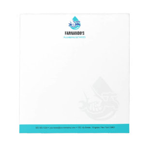 Bloco De Notas Serviço de Canalização Logotipo de Gota de Água Ne