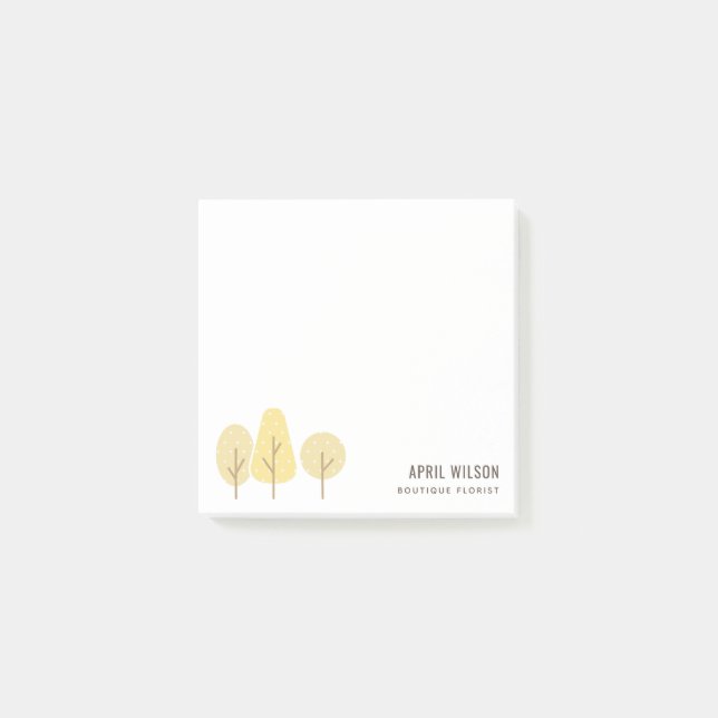 BLOCO DE NOTAS SERVIÇO DE LANDSCAPING DE TRIO DE ÁRVORE AMARELO A (Frente)