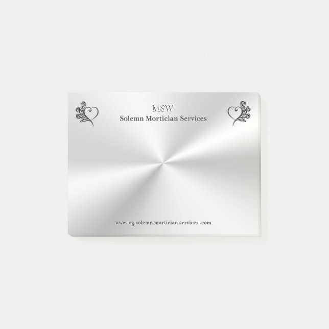 Bloco De Notas Serviços Mortican Funerários, Coração e Rosas (Frente)