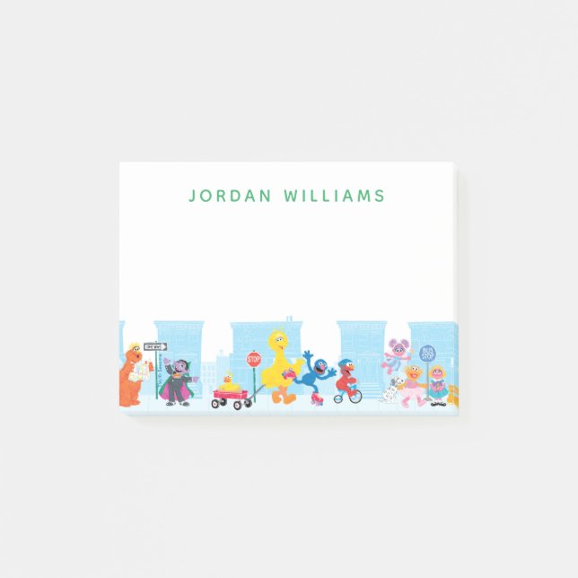 Bloco De Notas Sesame Pals Caminhando Ao Longo Do Padrão Da Rua S (Frente)