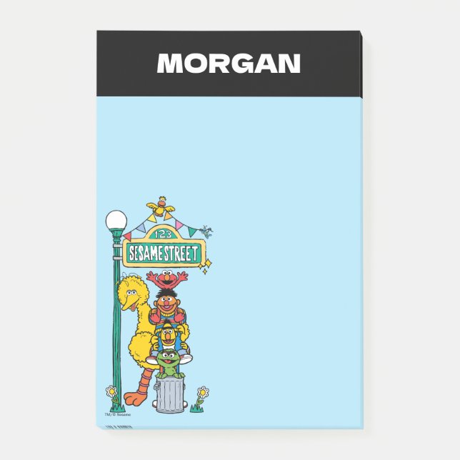 Bloco De Notas Sesame Street | Adicionar Nome (Frente)