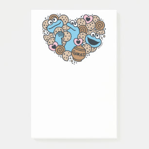 Bloco De Notas Sésamo Sésamo   Cookie Monster Doodle Heart
