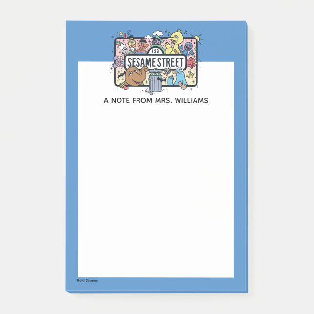 Bloco De Notas Sésamo Sésamo | Sésamo | Adicionar seu texto (Frente)