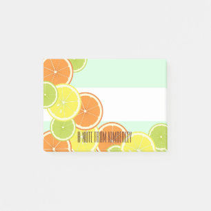 Bloco De Notas Setores de Fruta de Citros Verde Modernos