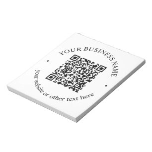 Bloco De Notas Seu código QR carregado e texto circular editável