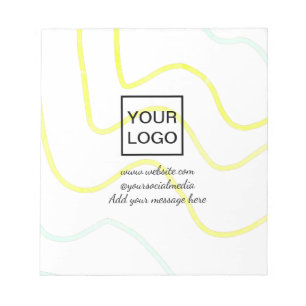 Bloco De Notas Seu logotipo aqui linhas amarelas simples minimali