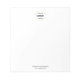 Bloco De Notas Seu Logotipo Empresarial Corporativo Branco