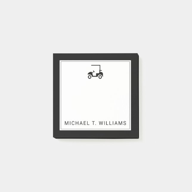 Bloco De Notas Seu nome | Carrinho de Golfe (Frente)