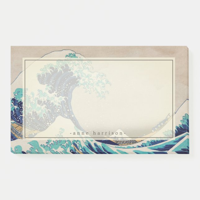 Bloco De Notas Seu Nome É O Excelente Wave Japonês Woodblock (Frente)