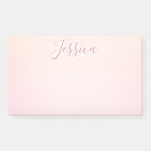 Bloco De Notas Seu nome   Elegante Script Soft Ombre