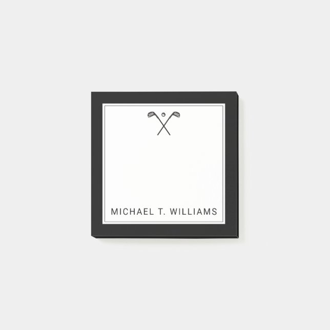 Bloco De Notas Seu nome | Golfe Clubs (Frente)