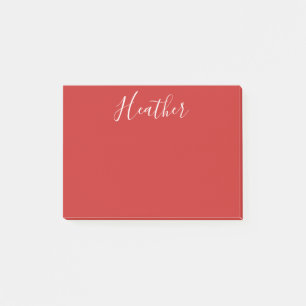 Bloco De Notas Seu Script Branco Personalizado em Vermelho
