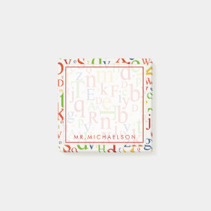 Bloco De Notas Seu texto Alfabeto Colorido