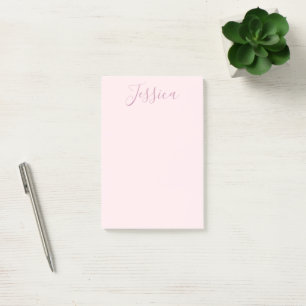 Bloco De Notas Seu Texto Elegante Roteiro & Rosa Bege Suave