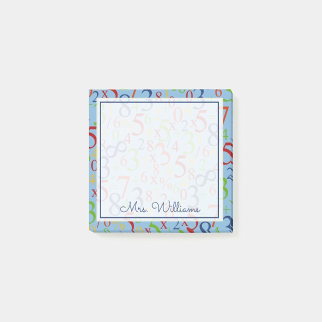 Bloco De Notas Seu texto | Matemática Colorida (Frente)