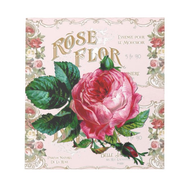 Bloco De Notas SHABBYCHIC Inglês Rosa vintage rosa (Frente)