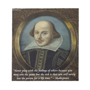 Bloco De Notas Shakespeare & Sua Famosa Citação de Sentimentos