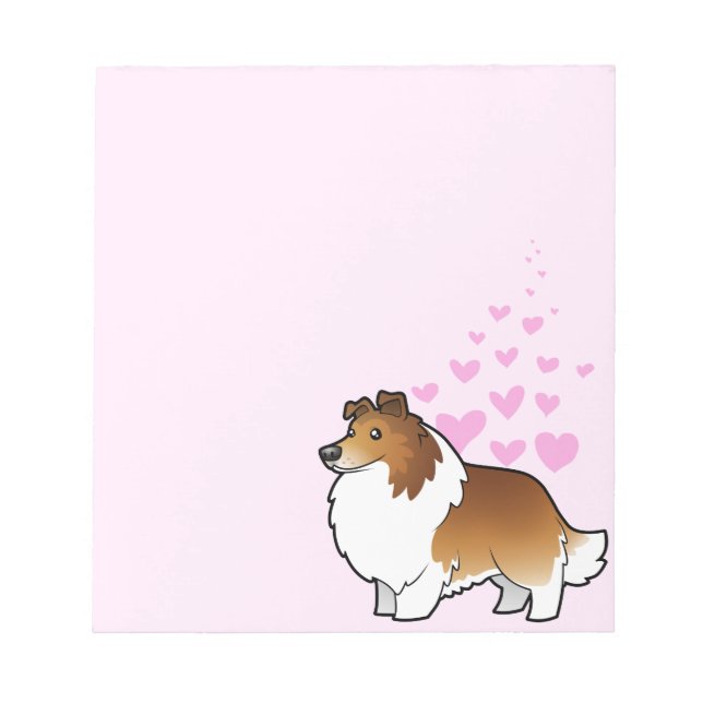 Bloco De Notas Shetland Sheepdog / Collie Love (Frente)