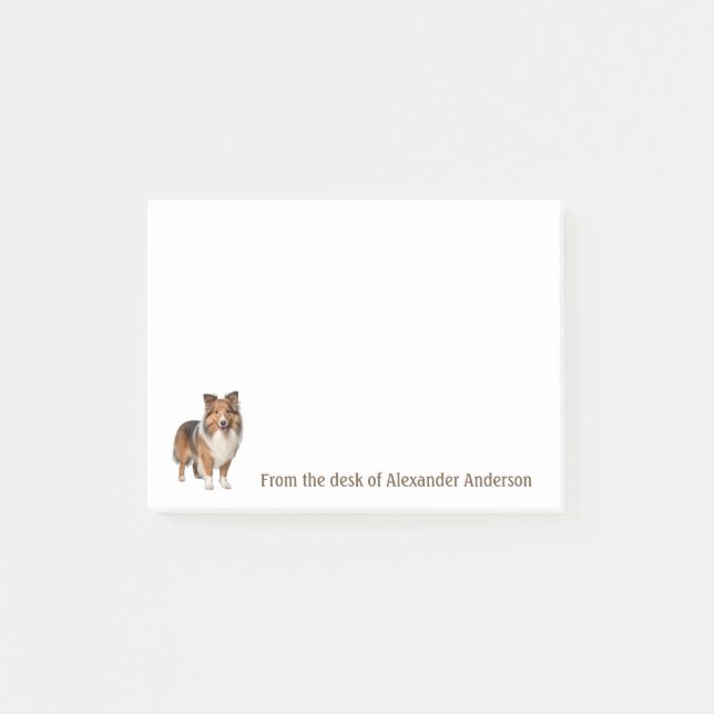 Bloco De Notas Shetland Sheepdog Personalizar Notas (Frente)