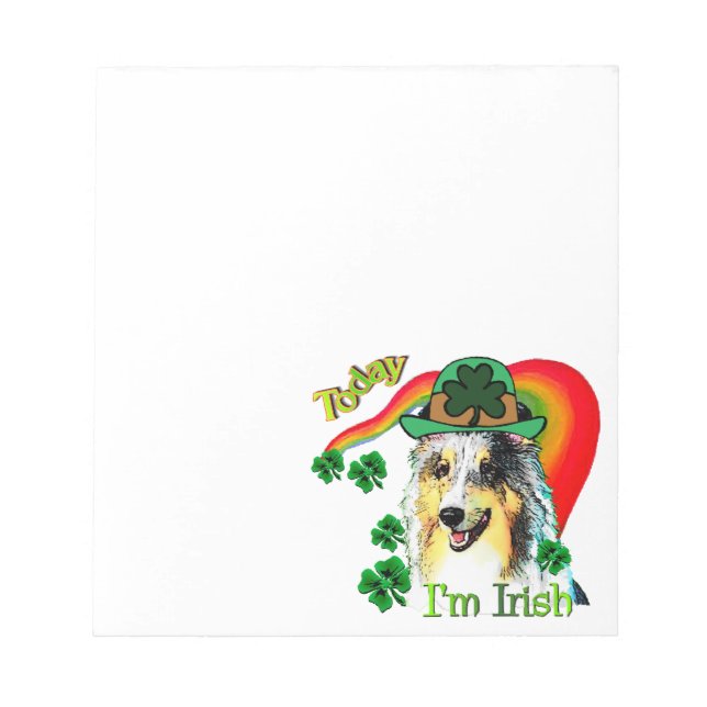 Bloco De Notas Shetland Sheepdog St Patricks (Frente)