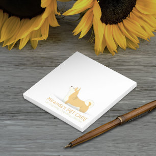 Bloco De Notas Shiba Inu Cão Pet Care Sentado Banho e Almoço