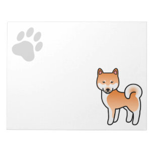 Bloco De Notas Shiba Inu, caricatura vermelha